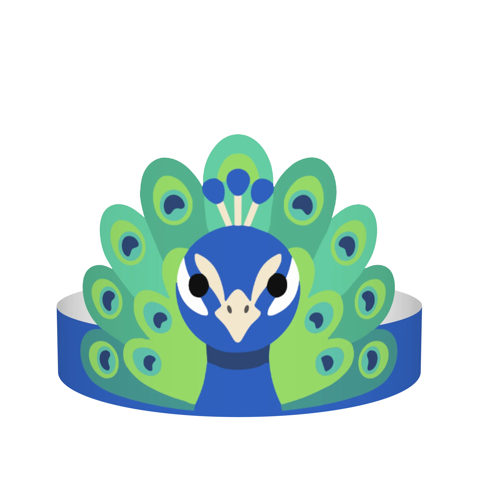 peacock — turns with the pointer